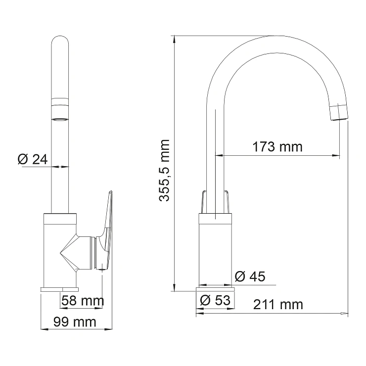 Смеситель для кухни Wasserkraft Lopau 3207 хром