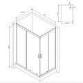 Душевой уголок AM.PM Gem 120x90см W90G-404-120290-MT профиль хром, стекло прозрачное