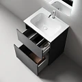 Тумба с раковиной Sancos Folk Floor 60 напольная, Grey soft