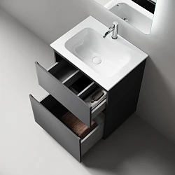 Тумба с раковиной Sancos Folk Floor 60 напольная, Grey soft