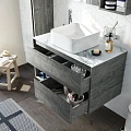 Мебель для ванной STWORKI Карлстад 90 дуб рошелье, монте тиберио, с отверстием для смесителя