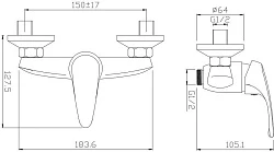 Смеситель Aquanet Practic AF100-30С для душа