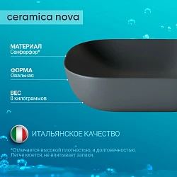 Раковина накладная Ceramica Nova Element 45 CN6009MDH антрацит матовый
