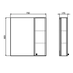 Зеркало-шкаф Comforty Амстердам 75 00004144209CF белый