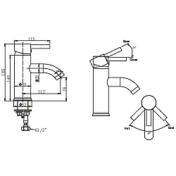 Смеситель для раковины Bravat Slim F1332366CP-RUS хром