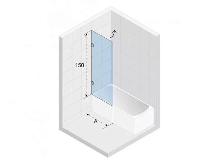 Шторка на ванну Riho VZ Scandic NXT X108 95x150см R G001142121 профиль черный, стекло прозрачное
