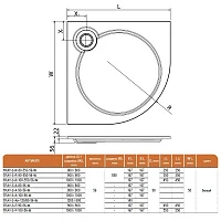 Душевой поддон Cezares 100х100см TRAY-S-А-100-550-56-W белый