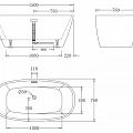 Акриловая ванна BelBagno 150x76x60 BB72-150 белая глянцевая