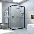 Душевой уголок Vegas Glass ZA-F Novo h2000 120*90 02М 01 профиль черный матовый, стекло прозрачное
