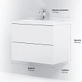 Тумба с раковиной AM.PM Gem 75 белый глянец