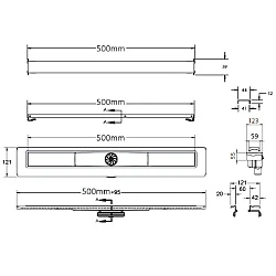 Душевой лоток Berges C1 Brise 50 090030 хром матовый