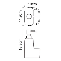 Дозатор для кухонной мойки Wasserkraft K-8499 с емкостью для губки, бежевый / хром