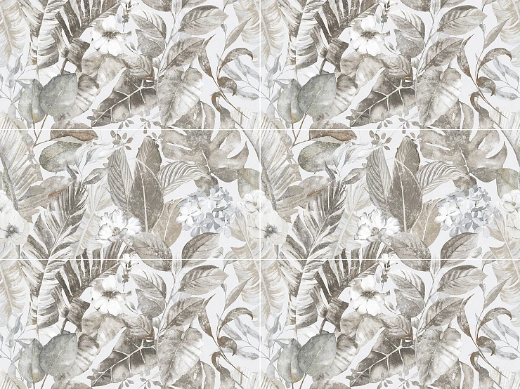 Керамогранит STARO SLIM DECORS Elite Flower Decor A+B Matt 60х120 см С0005508 белый