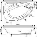 Акриловая ванна Vagnerplast Hapi 170x110 VPBA170HAP3LX-04 левая, белая глянцевая