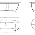 Ванна из искусственного камня Salini SOFIA 180x85 пристенная 102513GRF зелёная глянцевая