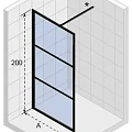 Душевая перегородка Riho Grid GB400 90см G004042121 профиль черный, стекло прозрачное