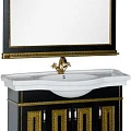Мебель для ванной Aquanet Валенса 110 черный краколет/золото