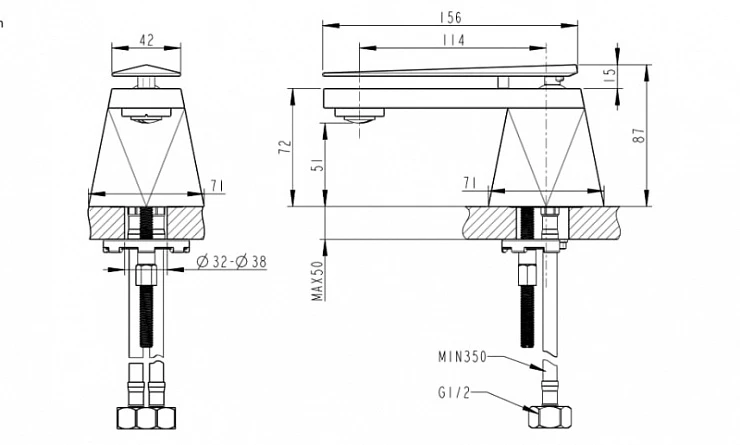 Смеситель для раковины Bravat Arc F16061C-2-ENG хром