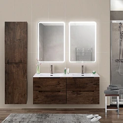 Раковина встраиваемая BelBagno 120см BB1200-2-ETL двойная, белая глянец