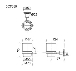 Стакан Sancos Base SC9030GG вороненая сталь
