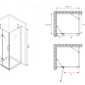 Душевой уголок ABBER Zart 110x100см AG08110-S101 профиль хром, стекло прозрачное