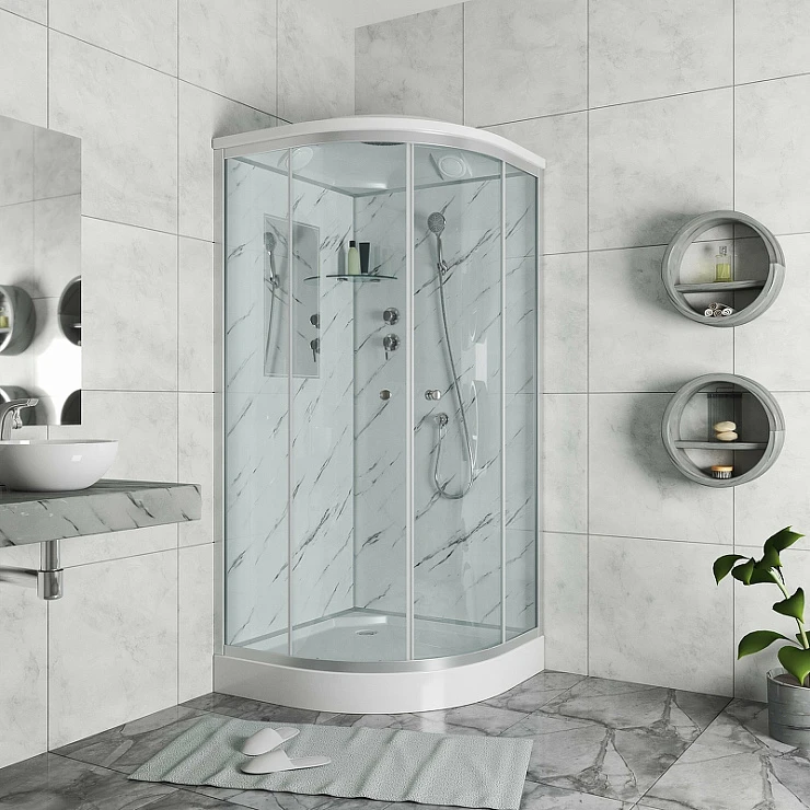 Душевая кабина Niagara Luxe 100х100см NG-7702M профиль хром