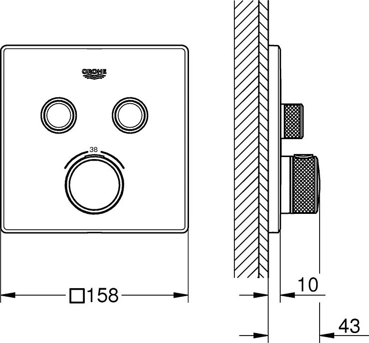 Термостат Grohe Grohtherm SmartControl 29156LS0 для душа, moon white