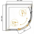Душевой уголок Cezares Pratico 90x90см PRATICO-R-1-90-C-Cr профиль хром, стекло прозрачное