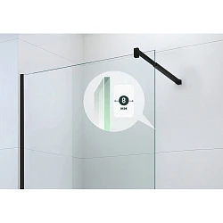 Душевая стенка BERGES SKY BLACK 90см 064009 профиль черный, стекло прозрачное