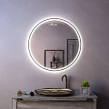 Зеркало Miralls Medea Plus 800*800, рама МДФ золото (RAL 1036), Тач-кольцо, 4 000К нейтральный свет