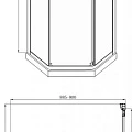 Душевой уголок Bravat Line 90x90см BS090.6115A профиль хром, стекло прозрачное