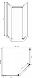 Душевой уголок Bravat Line 90x90см BS090.6115A профиль хром, стекло прозрачное