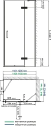 Душевой уголок Wasserkraft Aller 120x80см 10H06RBLACK профиль хром/черный, стекло прозрачное