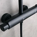 Душевая стойка Lemark Bronx c термостатом LM3770BL черная матовая