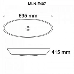 Раковина накладная Melana 800-Е407 (Т40148) белая глянцевая