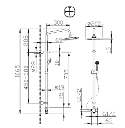 Душевая стойка Bravat Fit R D283CP-2-RUS хром