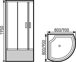 Душевой уголок Golden Frog 80x80см SRGF-027 профиль хром, стекло прозрачное