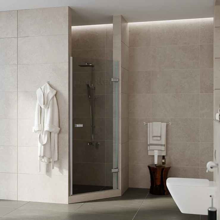 Душевая дверь в нишу GuteWetter Trend Door 79x200 GK-861G135 профиль хром, стекло прозрачное