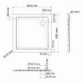 Душевой поддон Wasserkraft Salm 90x90см 27T03 белый