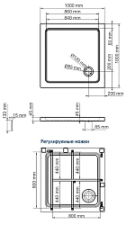 Душевой поддон Wasserkraft Amper 100x100см 29T19 белый