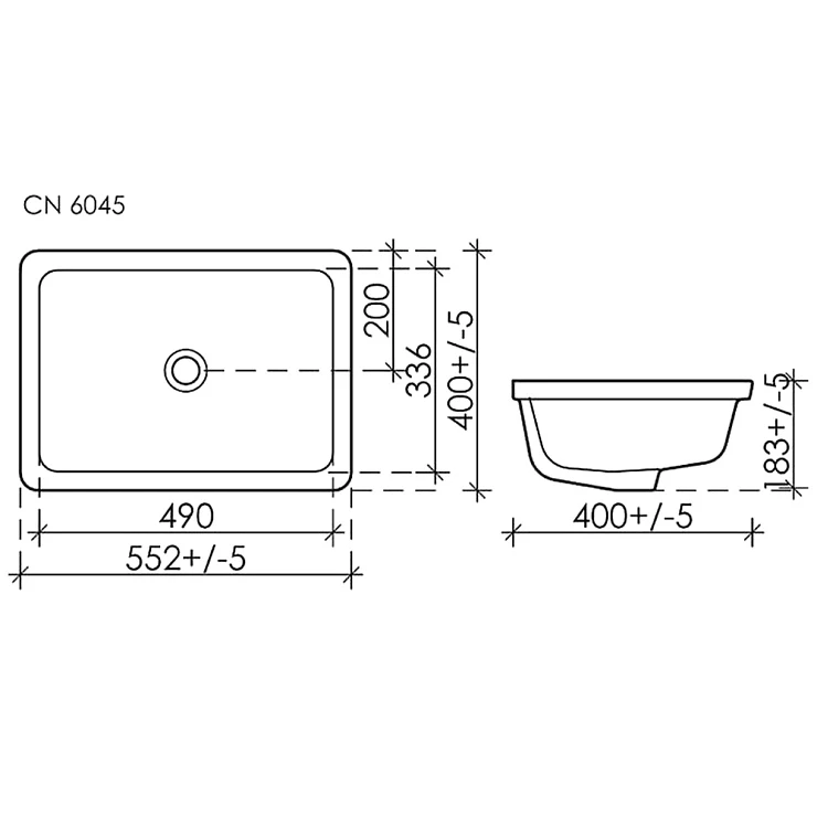 Раковина встраиваемая под столешницу Ceramica Nova Element 55см CN6045 белая