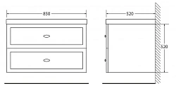 Столешница BelBagno Dublin 85 DUBLIN-850-HPL-PT Stone