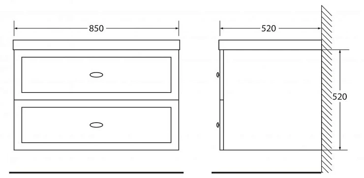 Столешница BelBagno Dublin 85 DUBLIN-850-HPL-PT Stone
