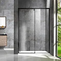 Душевая дверь в нишу Vincea Lugano 130см VDS-1L130CLB-1 профиль черный, стекло прозрачное