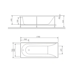 Акриловая ванна AM.PM Spirit 170x70 W72A-170-070W-A2 белая глянцевая