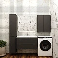 Тумба с раковиной Style Line Бергамо мини 90 антискрейч черный матовый