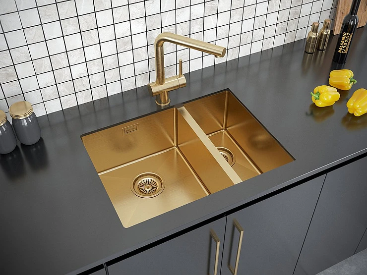 Смеситель для кухни Paulmark Dosse Do214418-BG золото