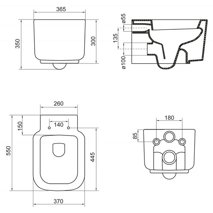 Унитаз подвесной BelBagno Vaso BB127CH крышка-сиденье BB127SC белый глянец