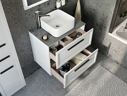 Мебель для ванной STWORKI Эстерсунд 75 белая матовая, роверелла с отверстием под смеситель