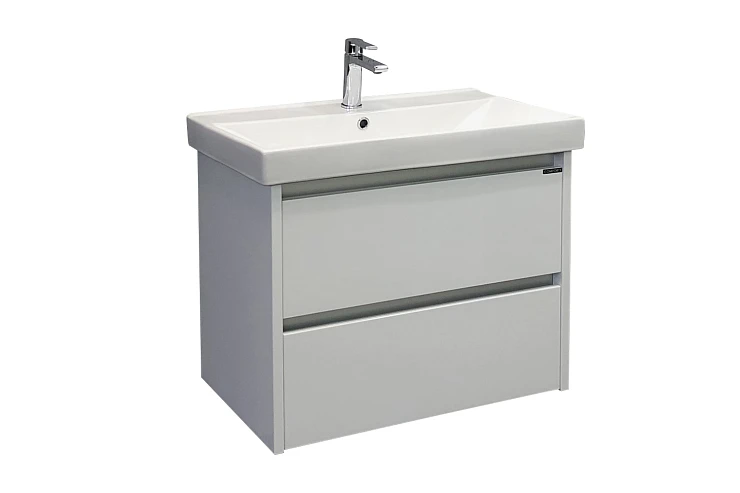 Тумба с раковиной Comforty Дублин 75 00004137103CF белая глянцевая